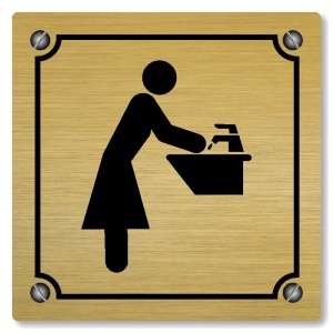 Umývárna ženy, 148x148mm, zlatá, Kansas